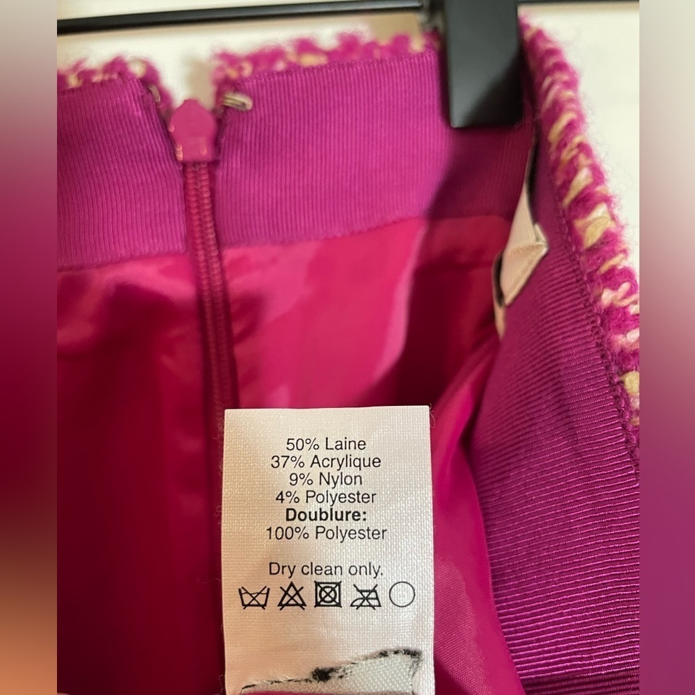 J Crew No 2 Pencil Pink Tweed Lined Skirt Diamond Design Women Size 8 Wool Blend - Picture 5 of 11